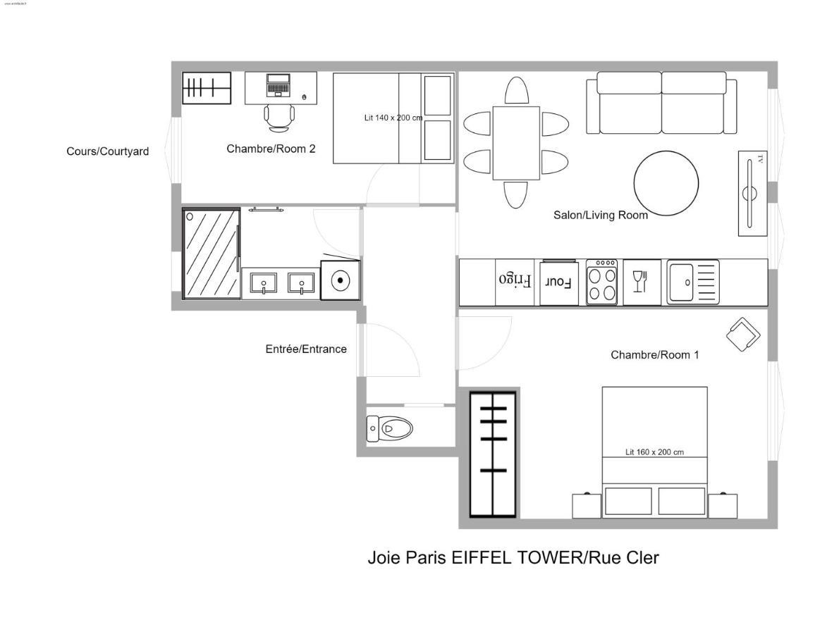 Joie Paris Tour Eiffel - Rue Cler Apartment Exterior foto